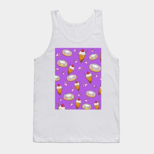 Purple cat pattern Tank Top